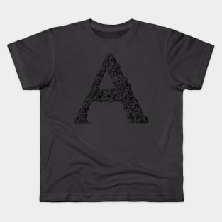 Vintage Initial Letter Lettering Alphabet A Kids T-Shirt